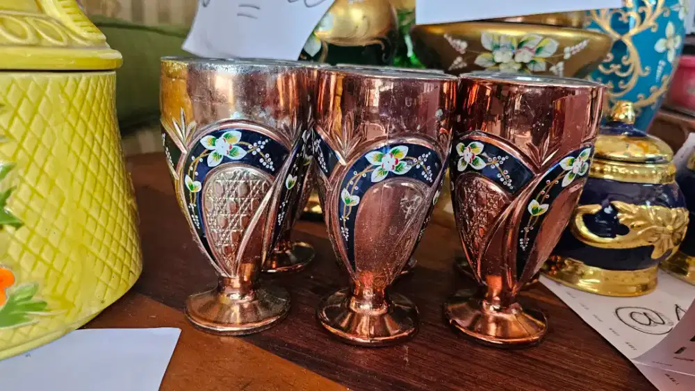 Gelas bohemian bekas 6pcs