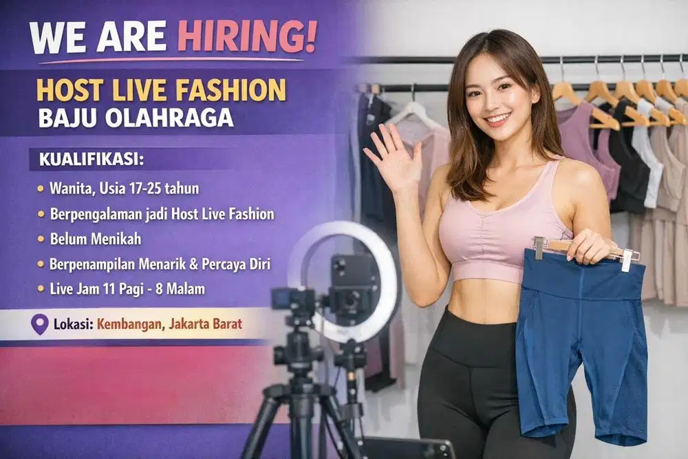 Lowongan Kerja Host Live Fashion Baju Olahraga