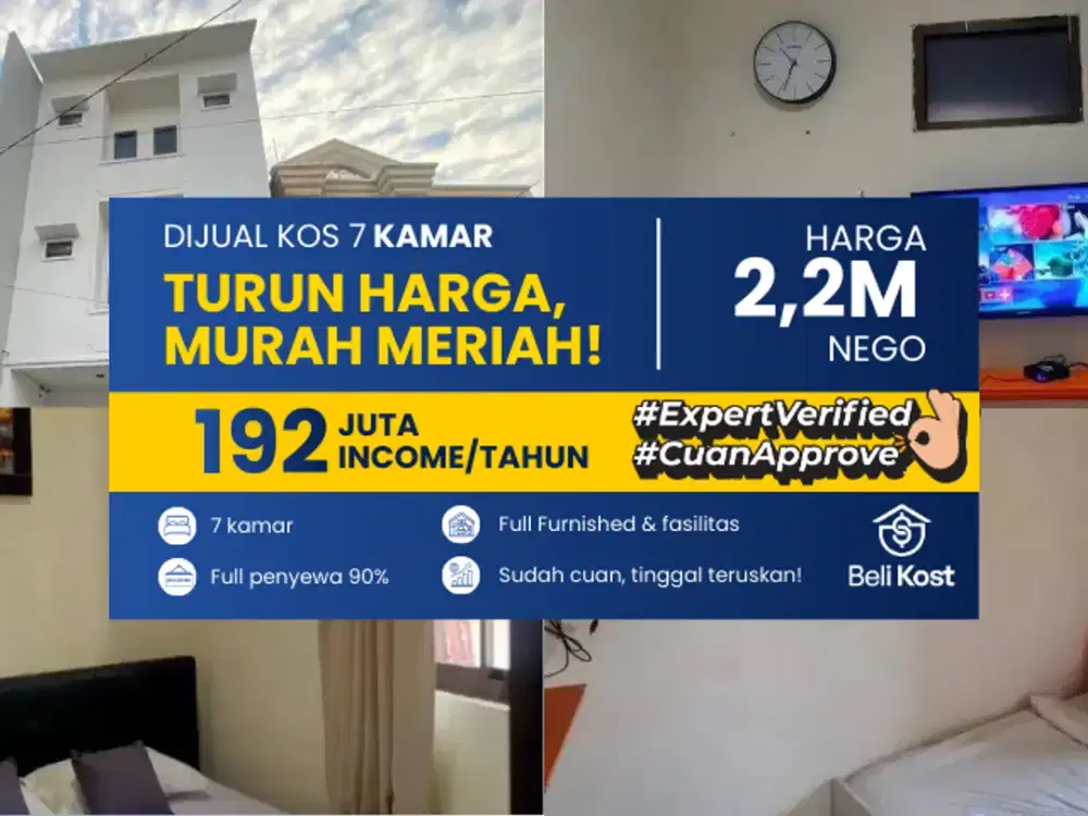 TURUN HARGA Jual Kos-Kosan Sunter Terisi 90% Income 192jt/tahun