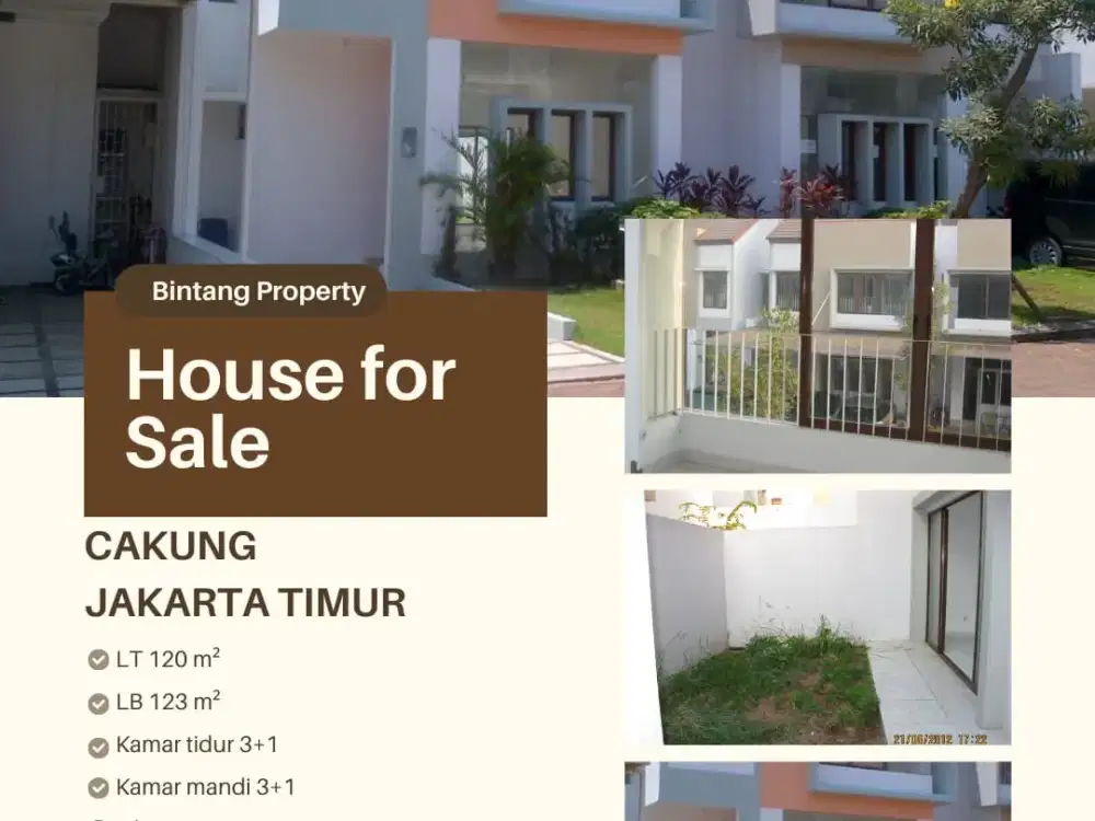 Rumah second like new! standard developer minim renovasi Jakarta Garden Citty Cakung Jakarta Timur