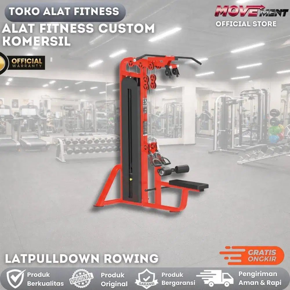 JUAL ALAT FITNESS GYM CUSTOM KOMERSIL LAT PULLDOWN KUALITAS PREMIUM