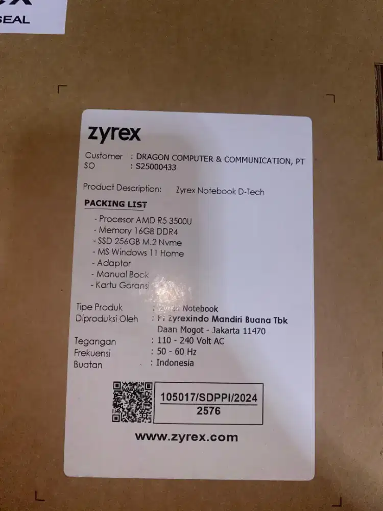 Laptop Zyrex Notebook D-Tech