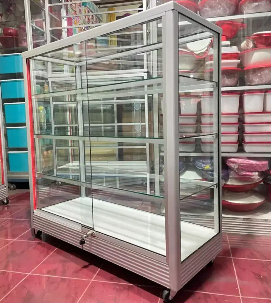 Etalase Baru 1 Meter Pakai Roda