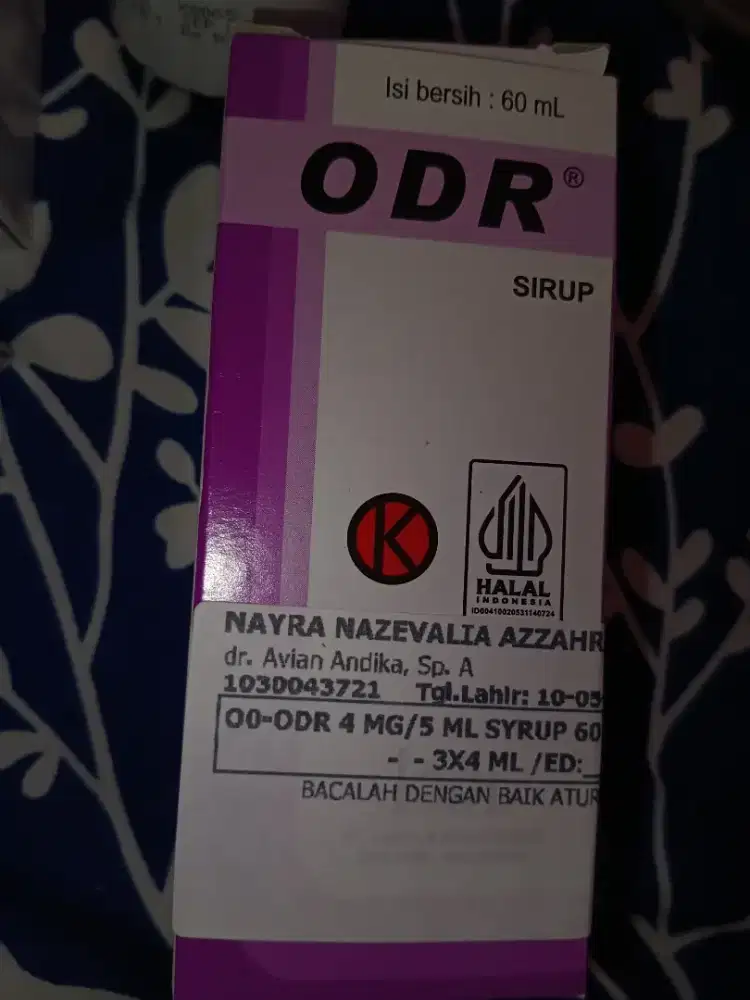 Obat mual merk ODR