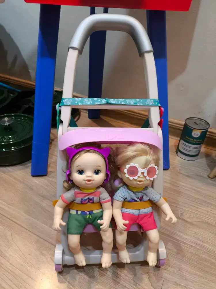 LITTLES BABY ALIVE CARRY N GO SQUAD & PUSH N KICK STROLLER