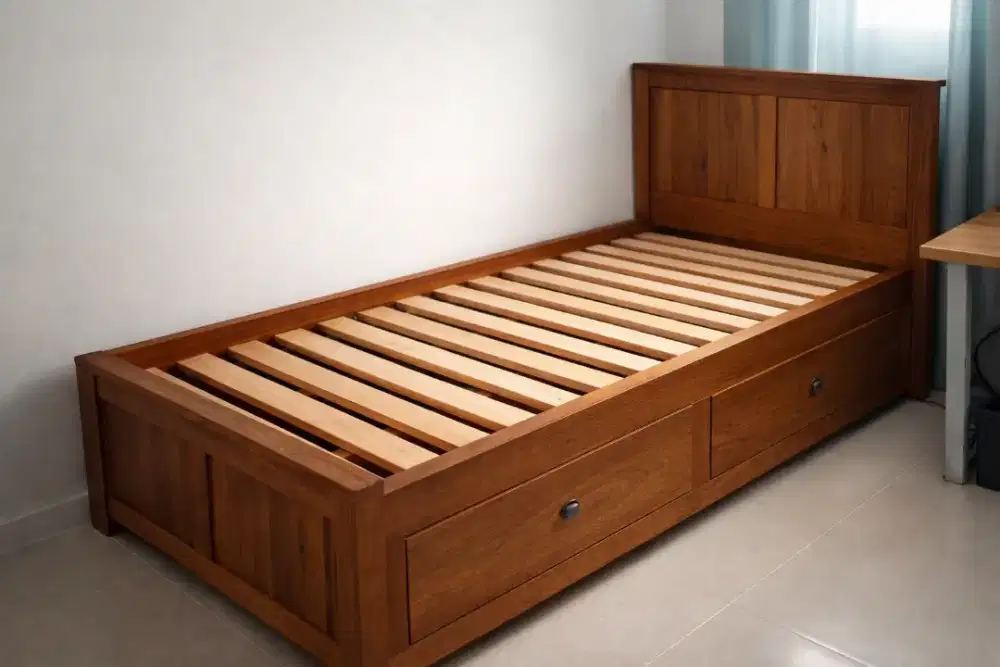 Dipan Jati Tua - 90x200 plus 2 laci