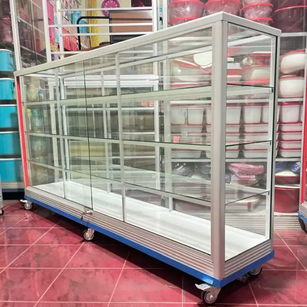 Etalase Pake RODA BESAR + Siku Besi 2Mx1M Buat Usaha