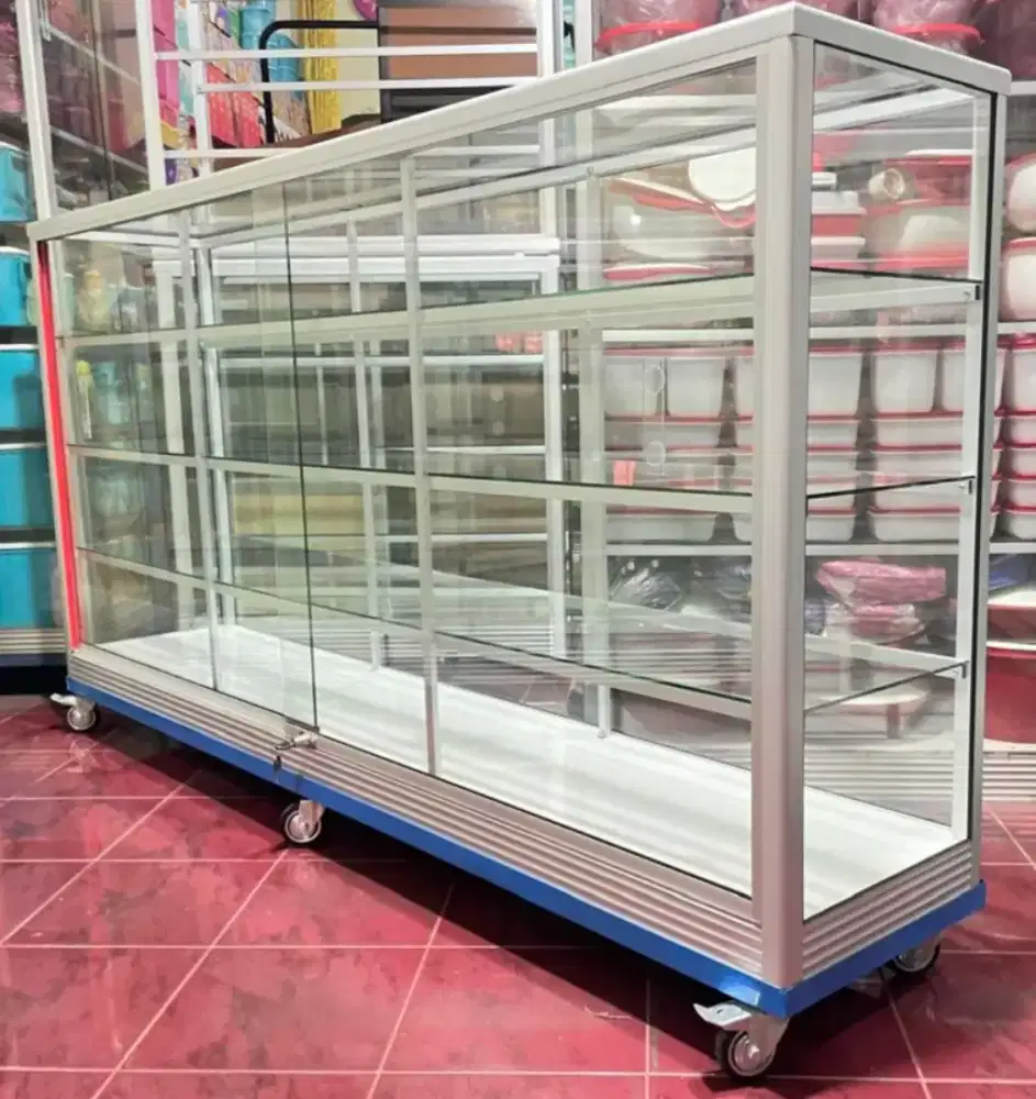 Etalase Pake RODA BESAR + Siku Besi 2Mx1M Buat Usaha