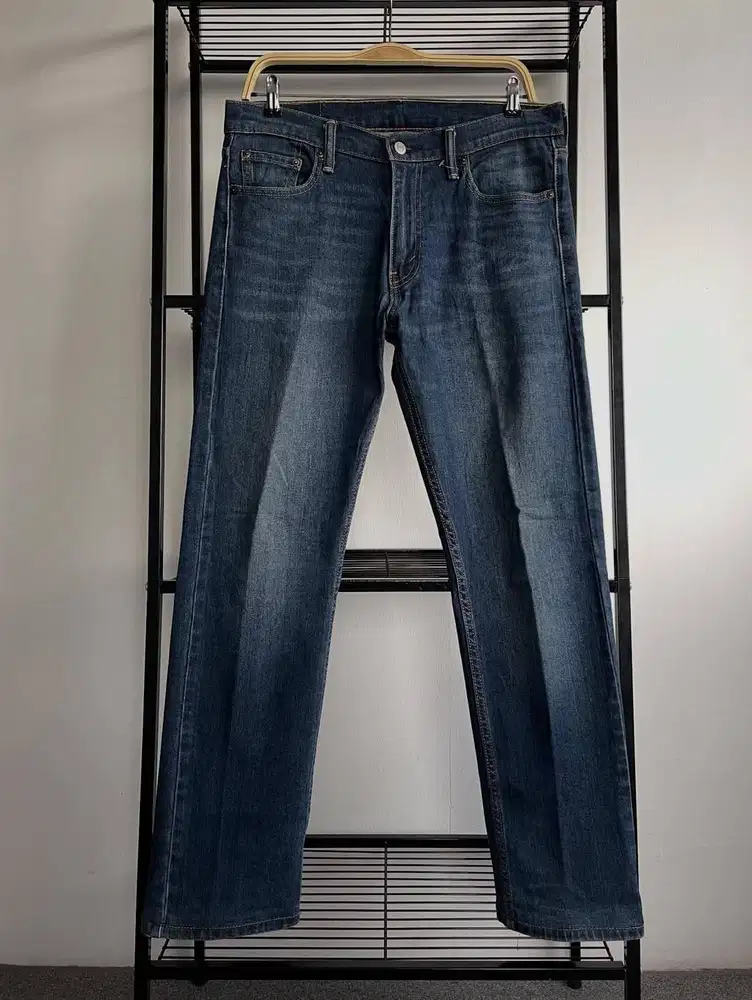 LEVI’S DENIM 513 SLIM FIT TAPER INDIGO BLUE JEANS (32)