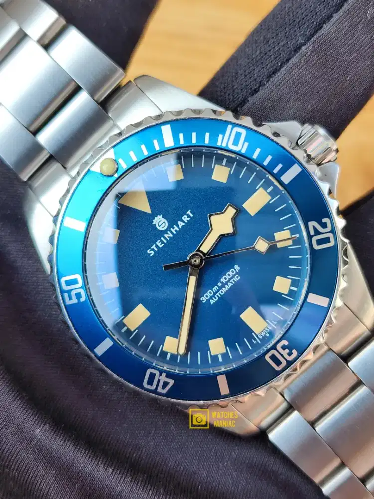 Jam Tangan Original Steinhart Ocean Marine Blue Automatic Swis Fullset