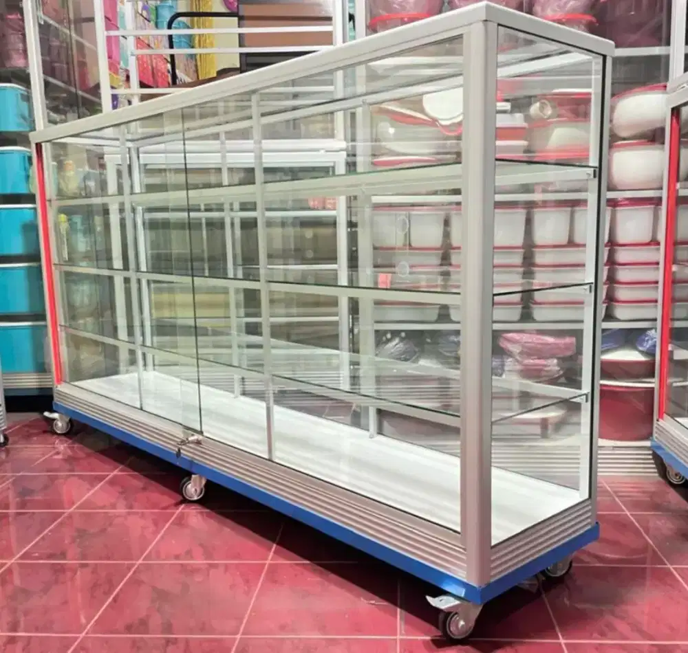 Etalase Pakai RODA BESAR + Siku 2Mx1M Serbaguna