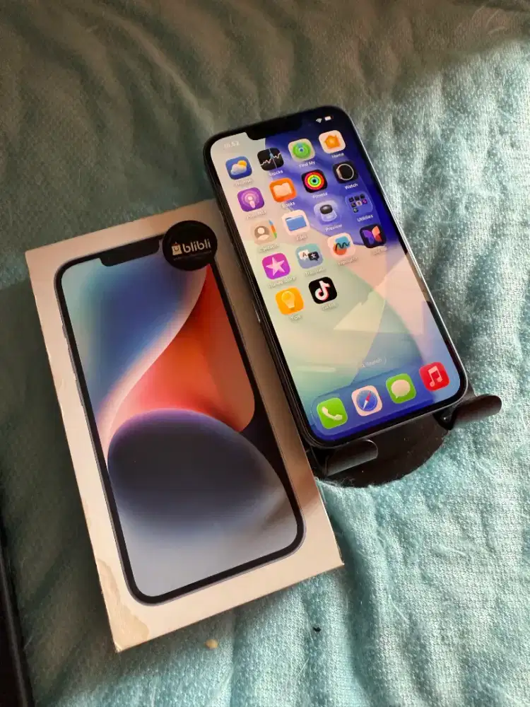 iPhone 14 128GB Blue Resmi BNOB LIke NEW 5 Feb 2027