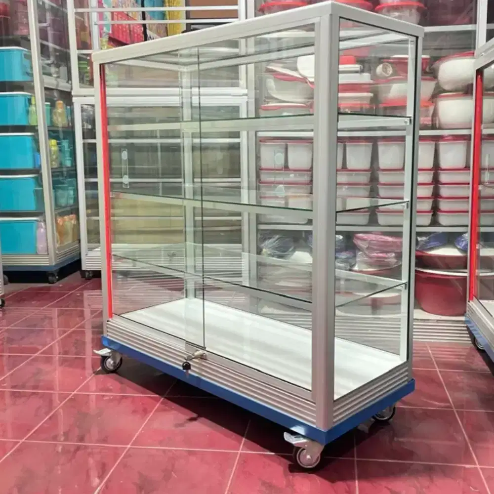 Etalase Pake Roda & Kunci Panjang 1 Meter