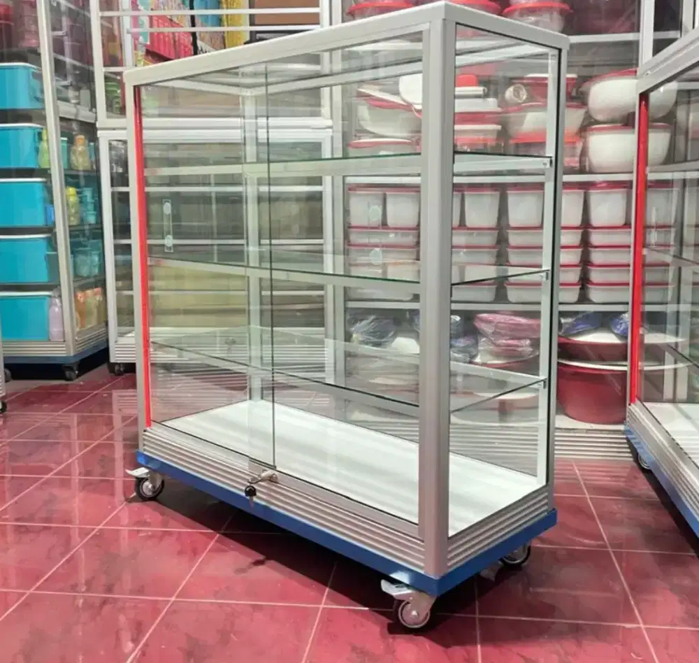 Etalase Pakai Roda & Kunci 1Mx1M Serbaguna