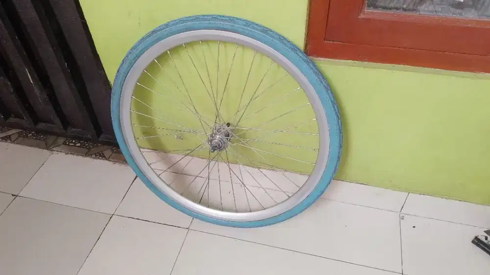 Velg Dan Ban Sepeda 24 Inch Fixie Kursi Roda Ban Mati 24 x 1 3/8