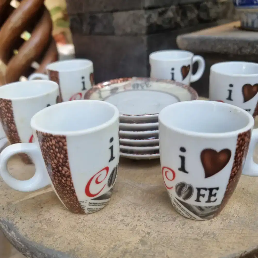Coffee espresso ceramic set of 6