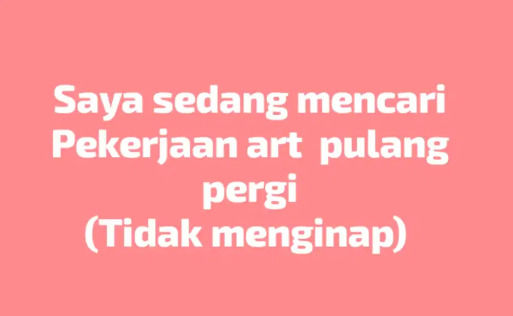 Cari kerja art pulang pergi