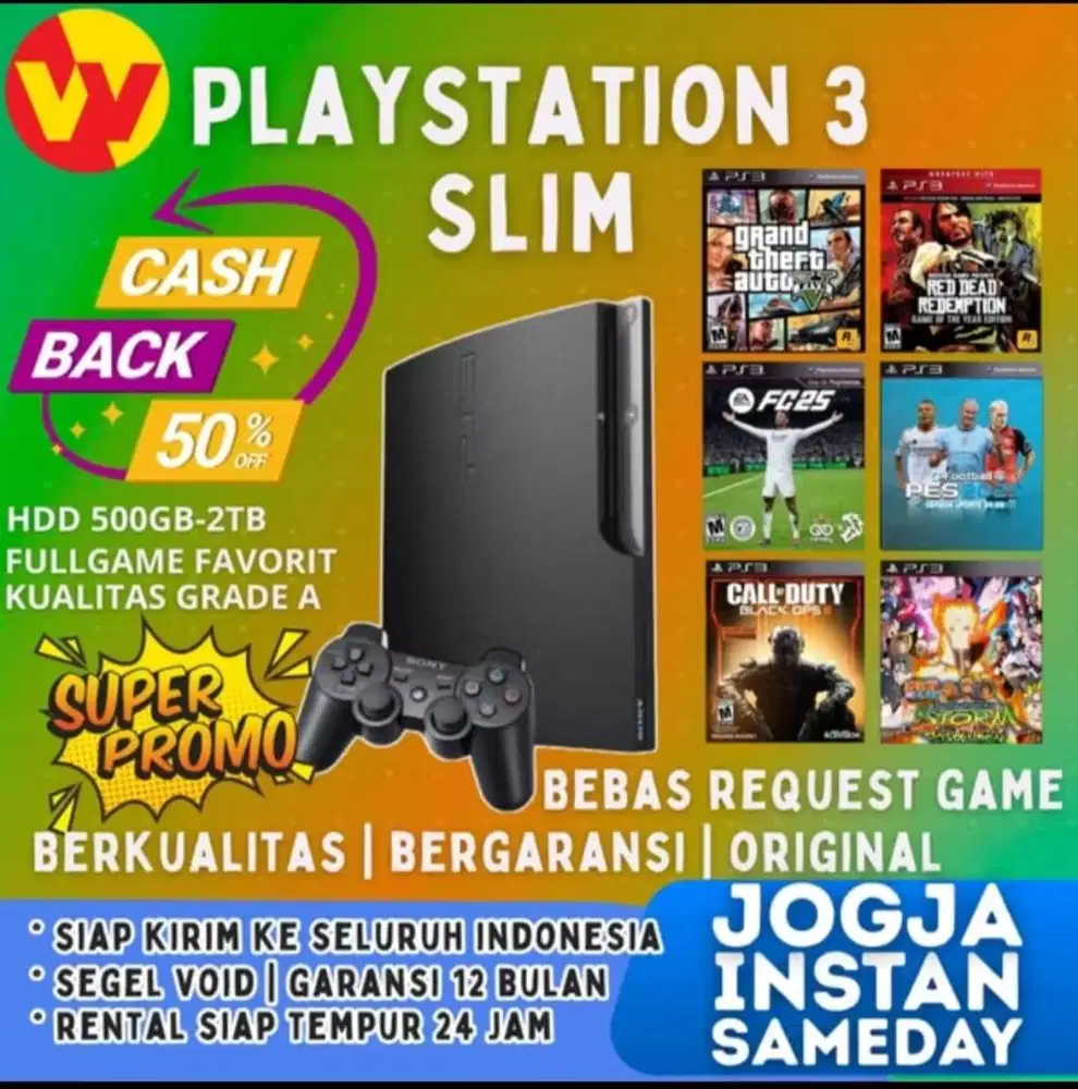 SONY PS3 Fullgame 2TB PlayStation 3 Free Request Wijaya Games Jogja