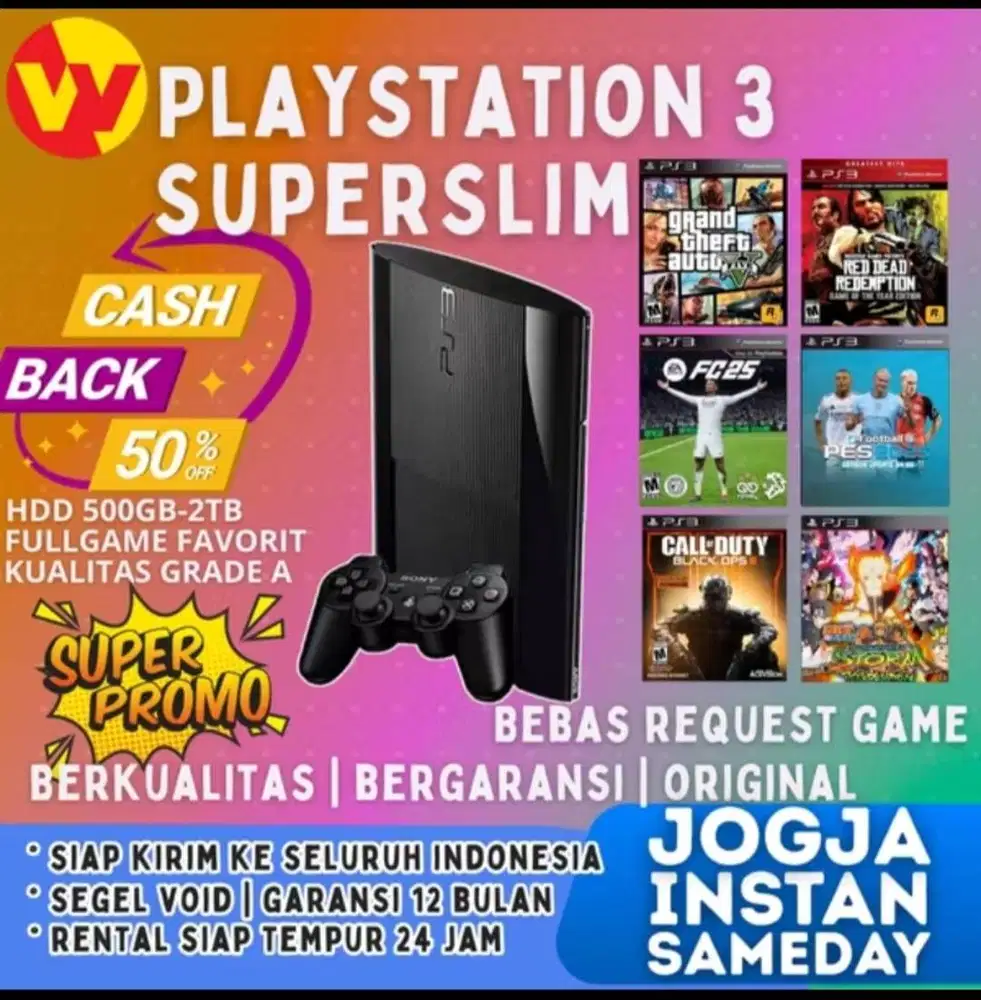 SONY PS3 Fullgame 2TB PlayStation 3 Free Request Wijaya Games Jogja