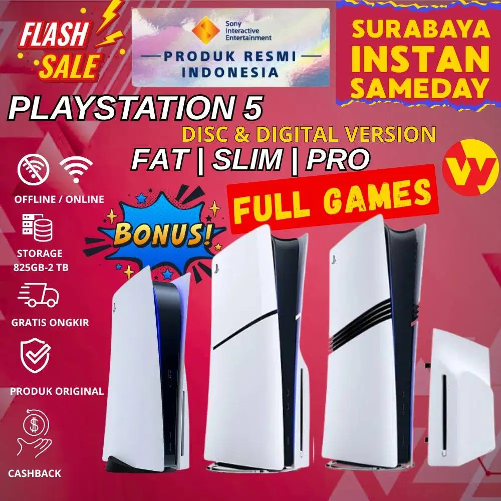 SONY PS5 Disc/Digital GARANSI RESMI SONY INDONESIA PS 5 Bonus Games