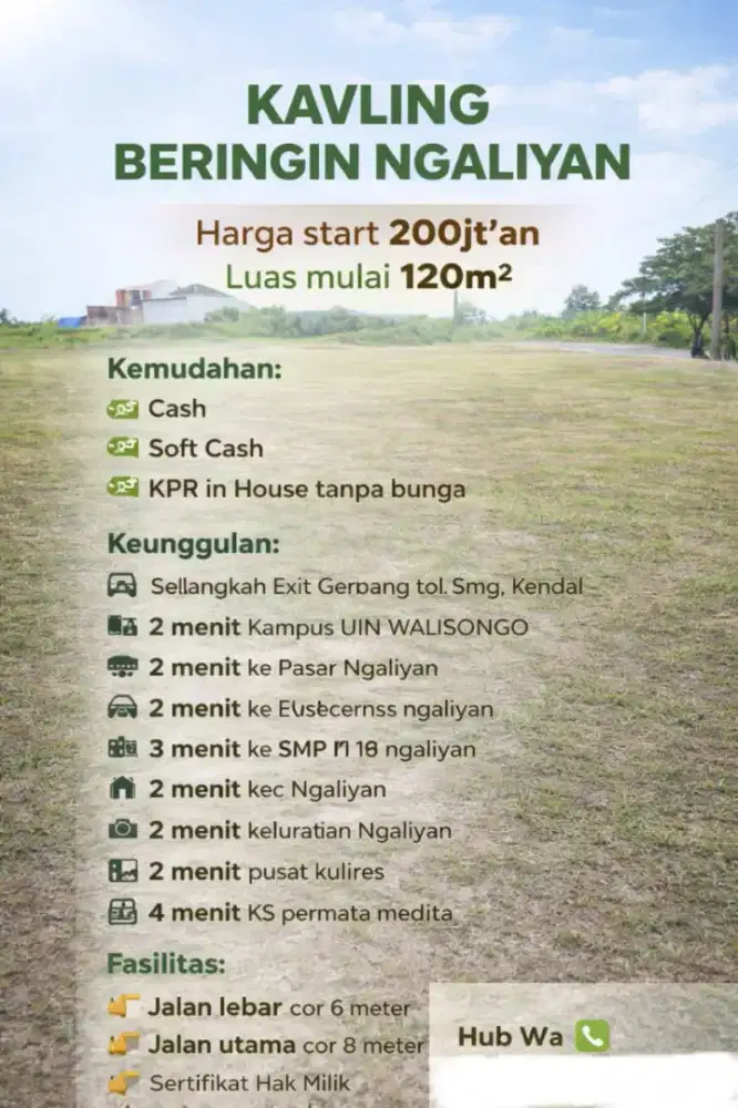 Tanah strategis pinggir jalan raya Ngaliyan