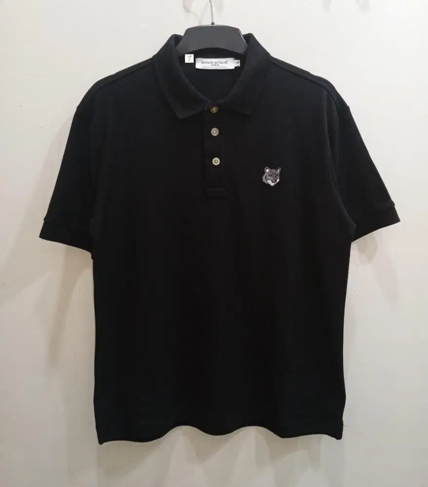 MAISON KISTSUNE FOX HEAD POLO SHIRT BLACK