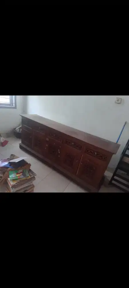 buffet tv jati Jepara asli panjang 2 meter, kayu tua