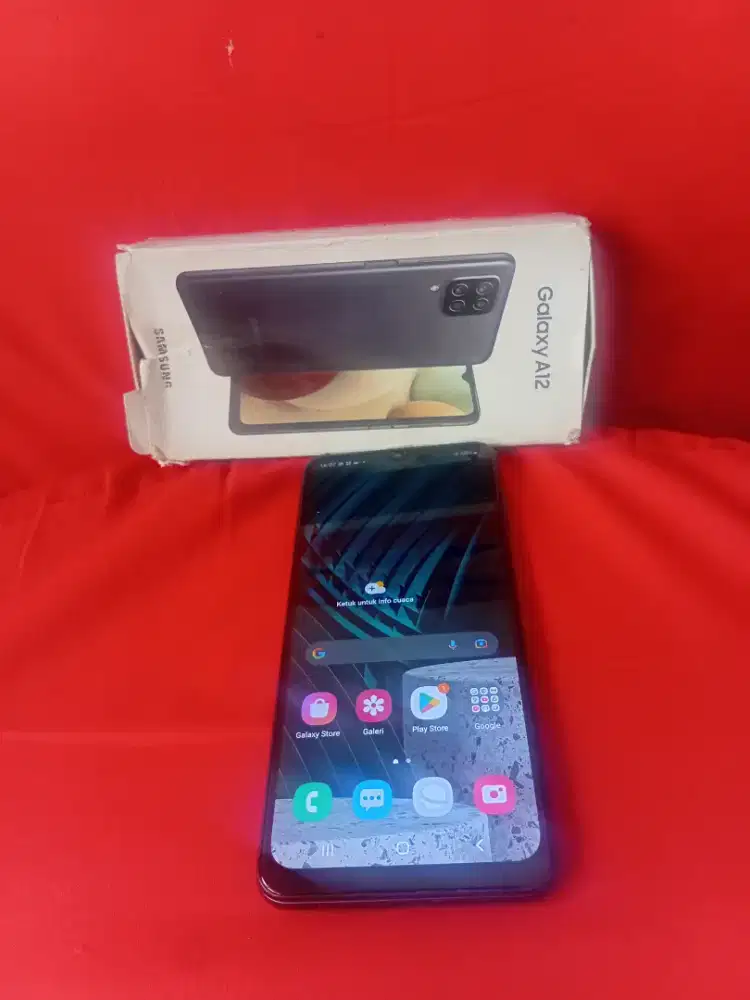 Samsung A12 ram 7gb/128gb lengkap mulus segel