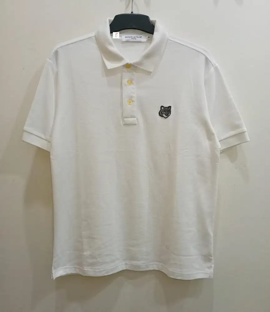 MAISON KITSUNE FOX HEAD POLO SHIRT WHITE