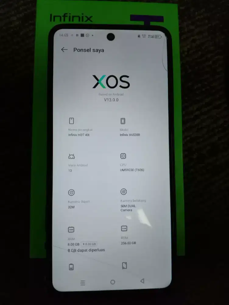 Infinix hot 40i 8+8/256 GB