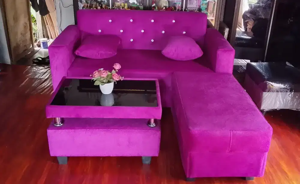 sofa baru minimalis + stool panjang