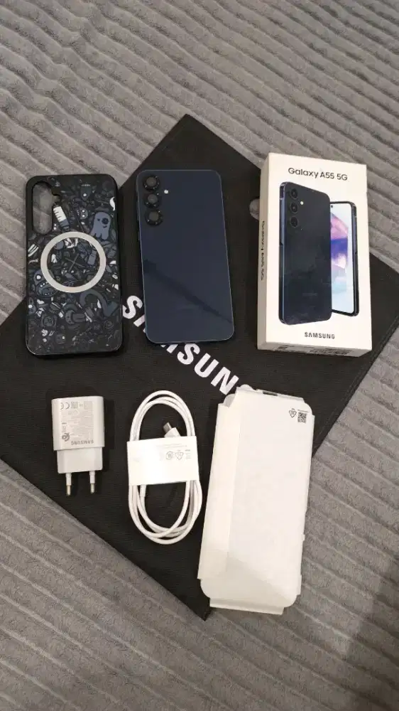 samsung galaxy a55 hitam 8/256gb like new resmi seins fullset