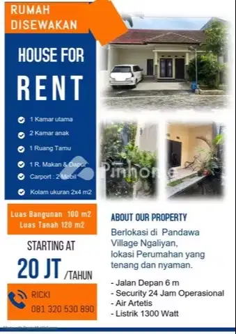 Disewakan rumah villa