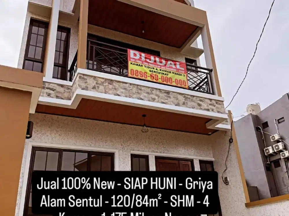 Rumah Dijual Sentul Bogor - SIAP HUNI & 100% New - Bebas Banjir lokasi Sangat Strategis dekat AEON MALL
