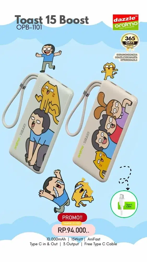 Powerbank Oraimo x Tahilalats OPB-1101