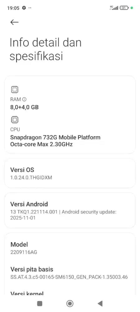 Redmi note 12 pro 4G 8/256 batangan