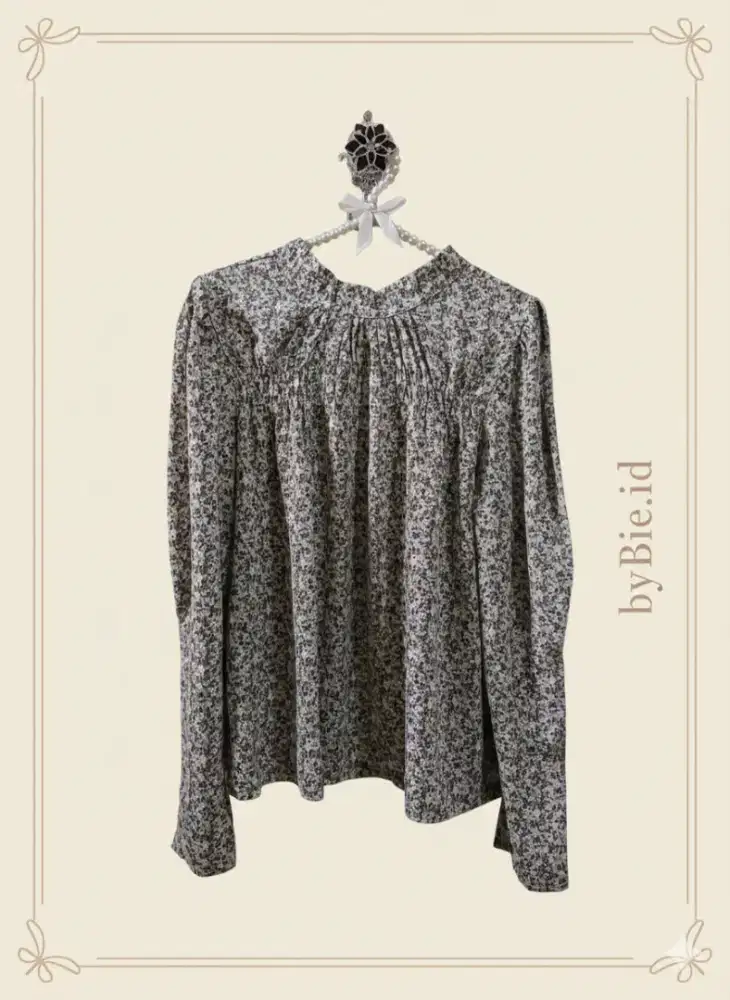 Preloved Blouse Sifon Bunga Smock Flowy