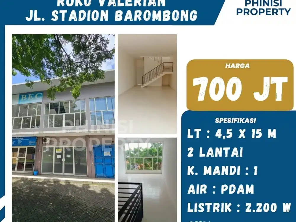 Dijual Ruko Murah di Jalan Poros Stadion Barombong