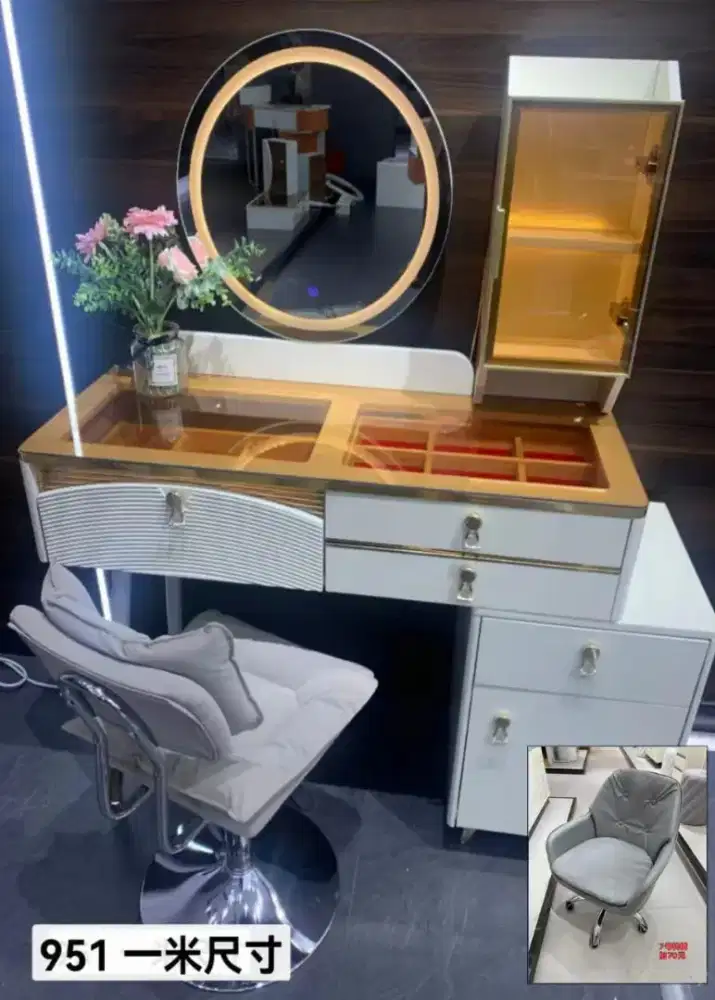 meja rias minimalis led