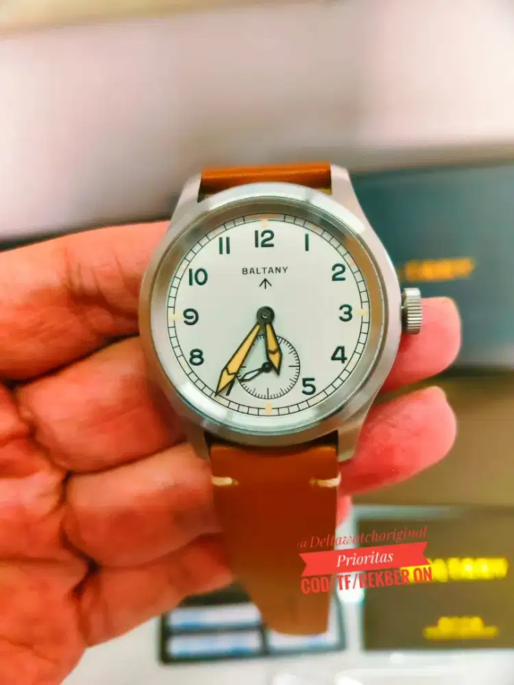 Jam Baltany S2032 Dirty Dozen Military White Dial Original Brand New