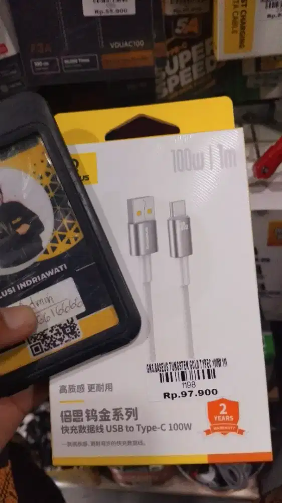 BASEUS TUNGSTEN GOLD TYPE C 100W 1M | ATLANTIS DAHSYAT