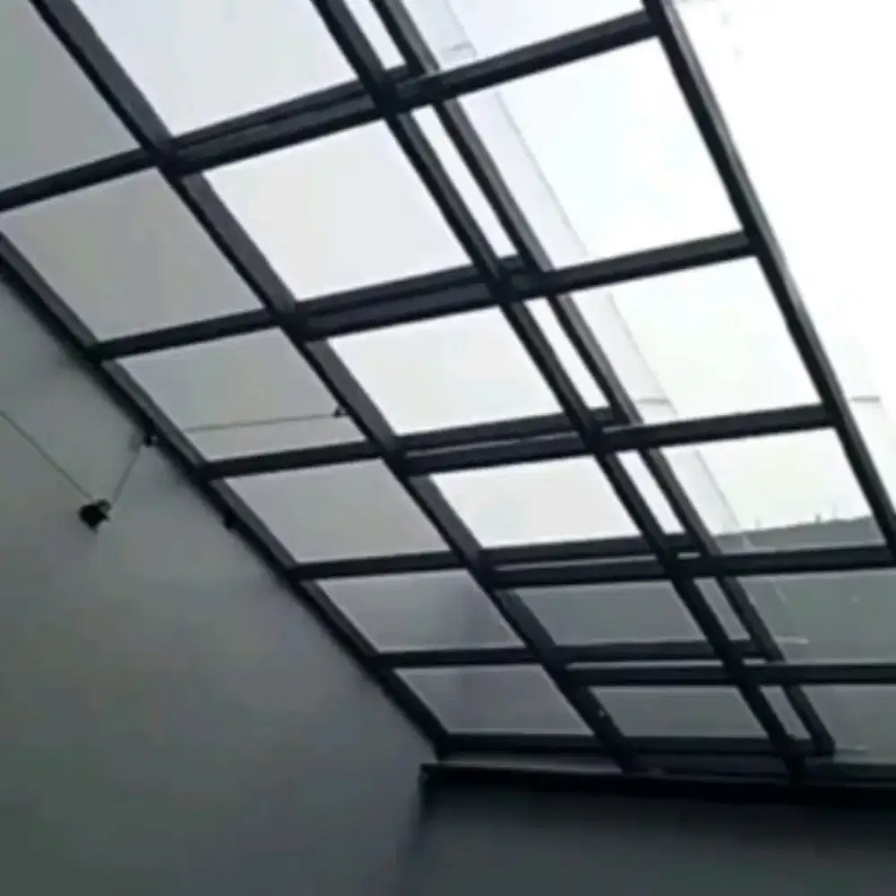 Kanopi sliding manual bahan baja ringan atap solarflat