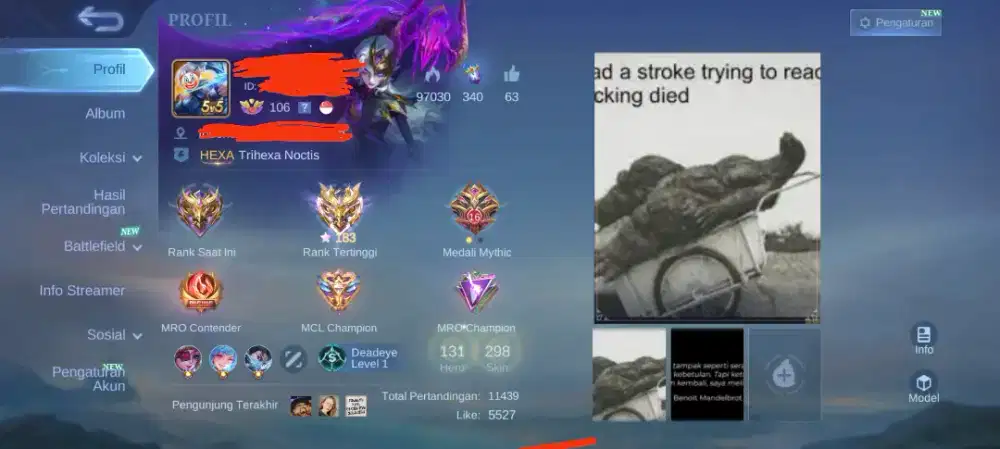 JUAL AKUN MOBILE LEGEND MLBB, BISA NEGO