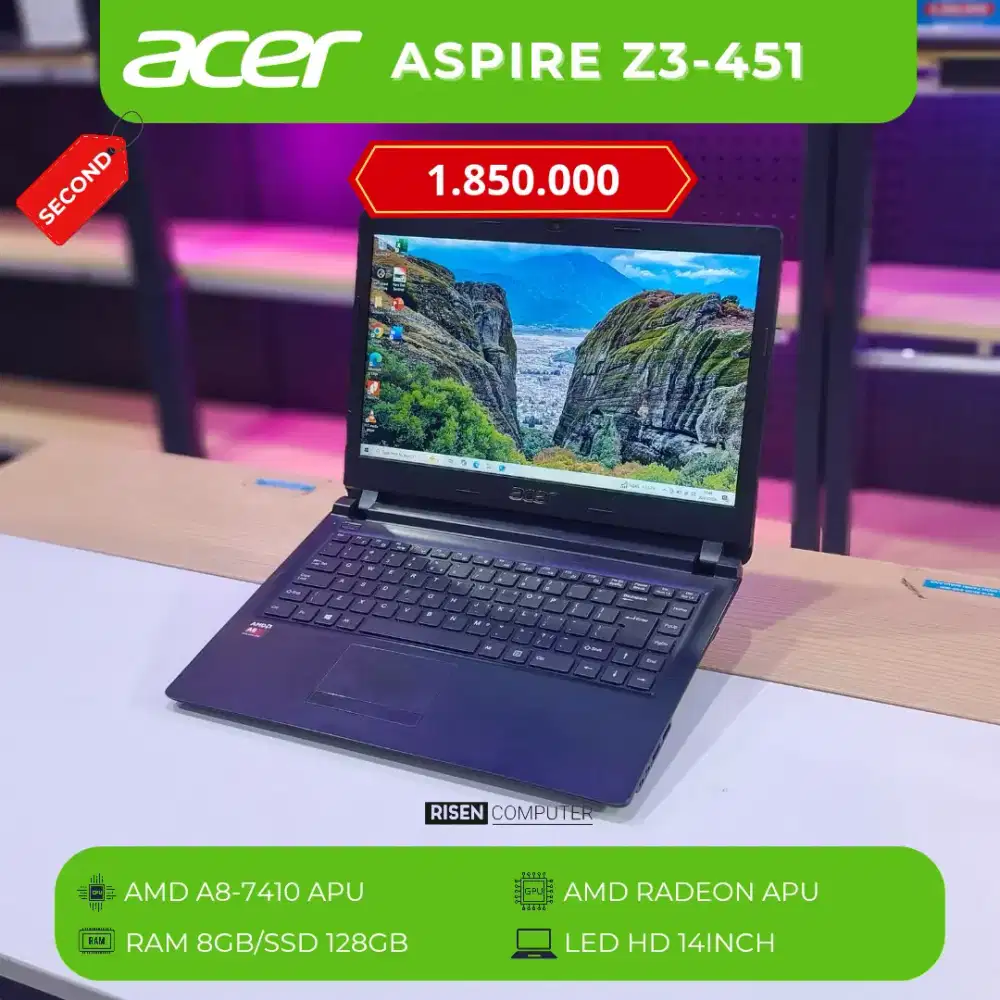 ACER ASPIRE Z3-451 AMD A8-7410 RAM 8GB SSD 128GB HD 14inch