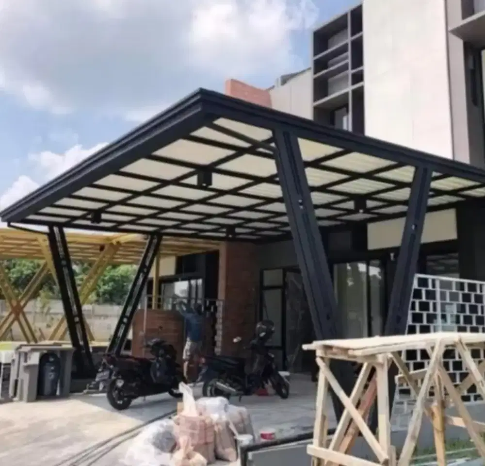 Kanopi baja ringan atap alderon double layer