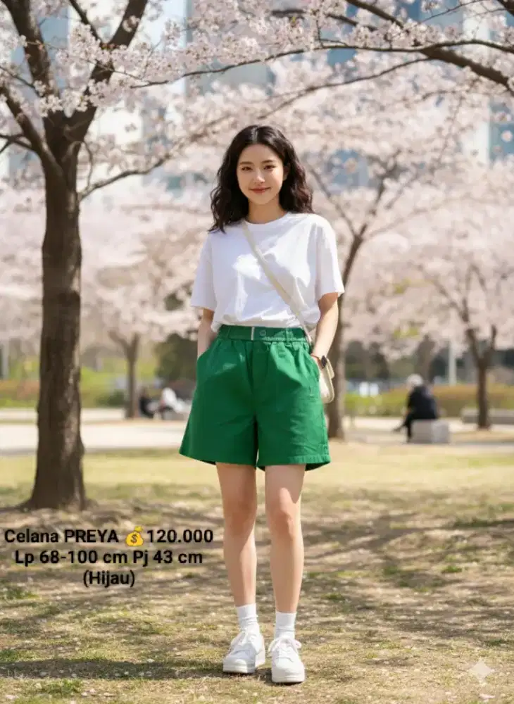 Celana Short Hijau Preya (Baru)