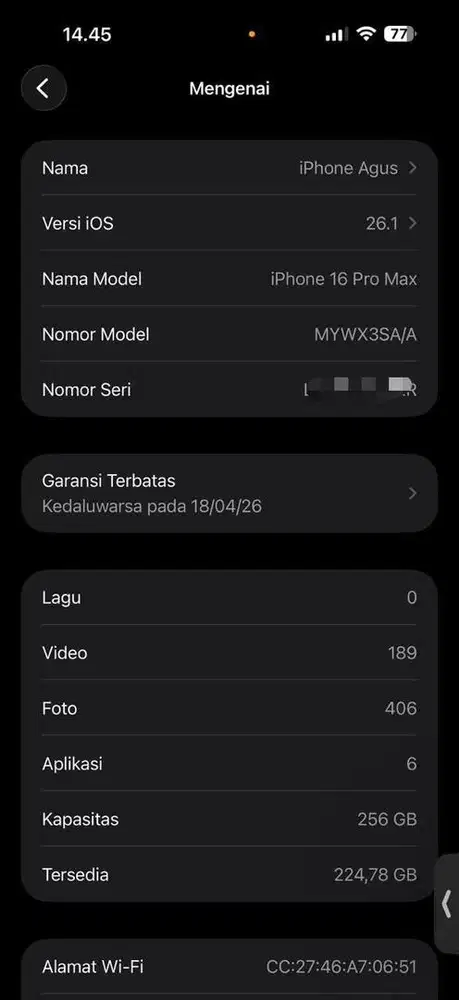 Iphone 16 Promax 256GB