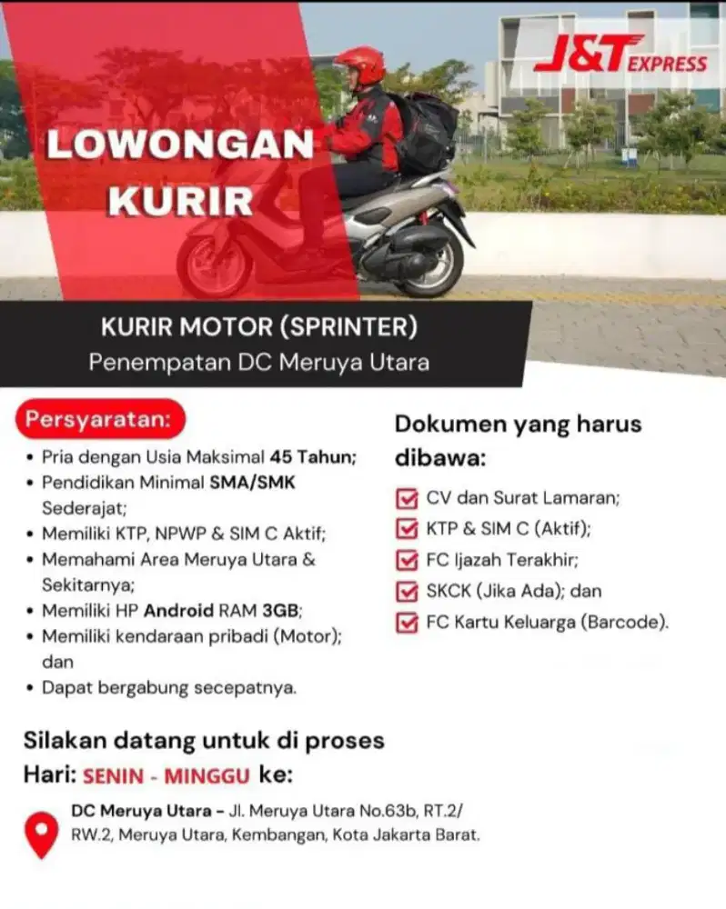 DIBUTUHKAN SEGERA KURIR EKSPEDISI