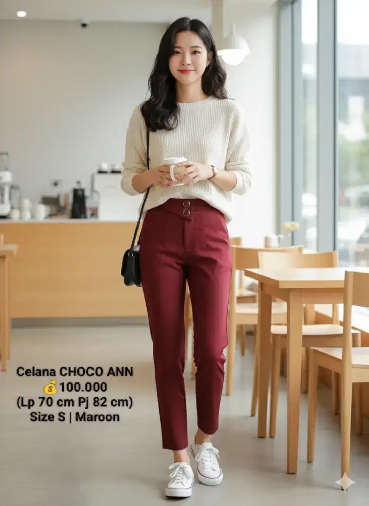 Celana Maroon Choco Ann (Baru)