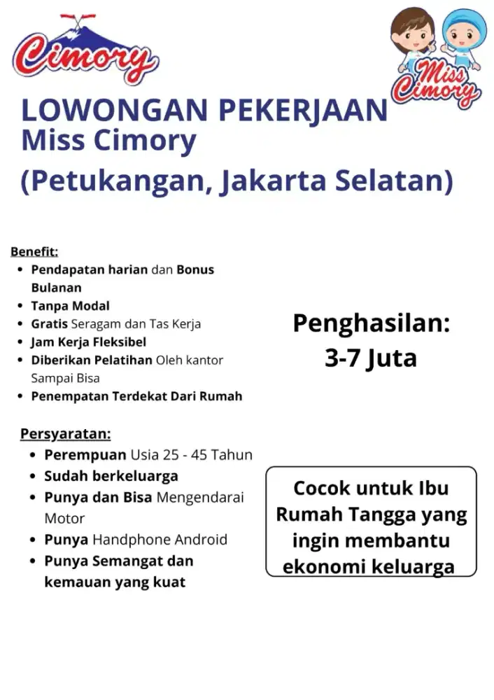 Lowongan Pekerjaan Miss Cimory